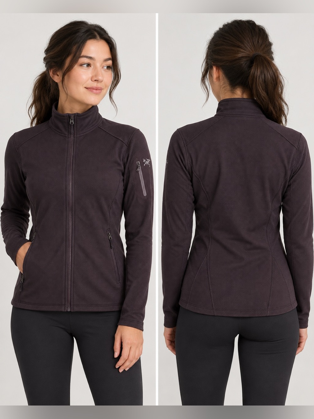 Arc'teryx Delta LT Jacket Women's Small Purple Polartec Fleece Full Zip Hiking